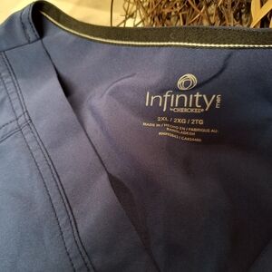 Infinity by Cherokee Men's Blue Scrub Top